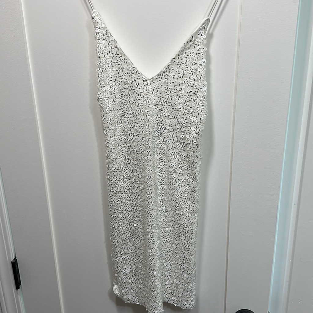 Lulu’s White Sequin Mini